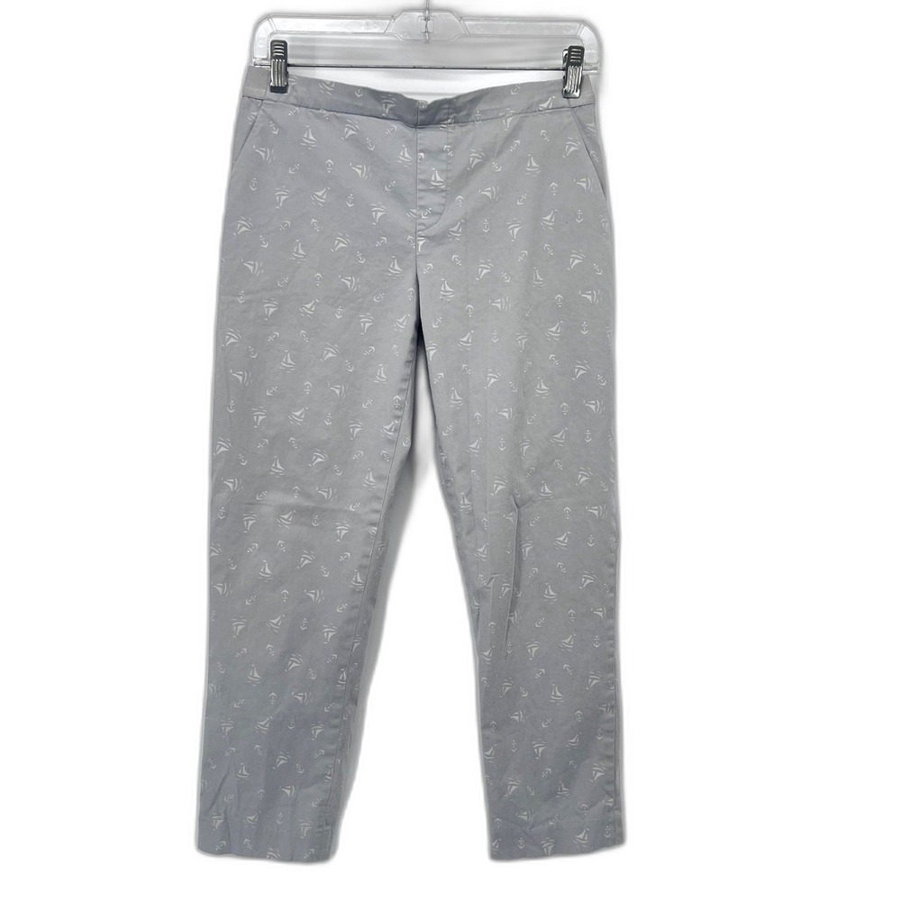 Uniqlo Pull On Sailboat Casual Coastal Capri Pant Size MD Sporty Golfโ Preppy